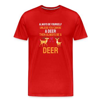 Waldbewohner Rotwild Geschenk Lustiges Hirsch - Männer Premium Bio T-Shirt - Rot - Vorne - Damien (186cm)