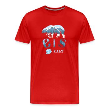Eis Kalt - Männer Premium Bio T-Shirt - Rot - Vorne - Damien (186cm)