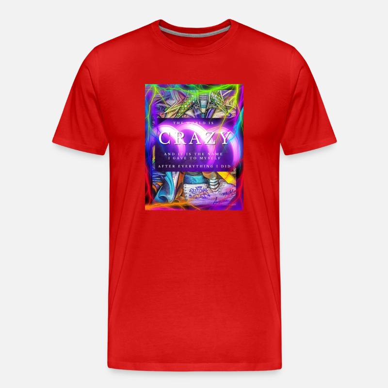 CRAZY Design - Männer Premium Bio T-Shirt - Rot