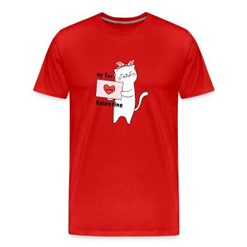 my cat ist my - Männer Premium Bio T-Shirt - Rot - Vorne - Damien (186cm)