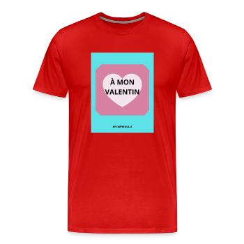 SAINT VALENTIN - T-shirt bio Premium Homme - rouge - Devant - Damien (186cm)
