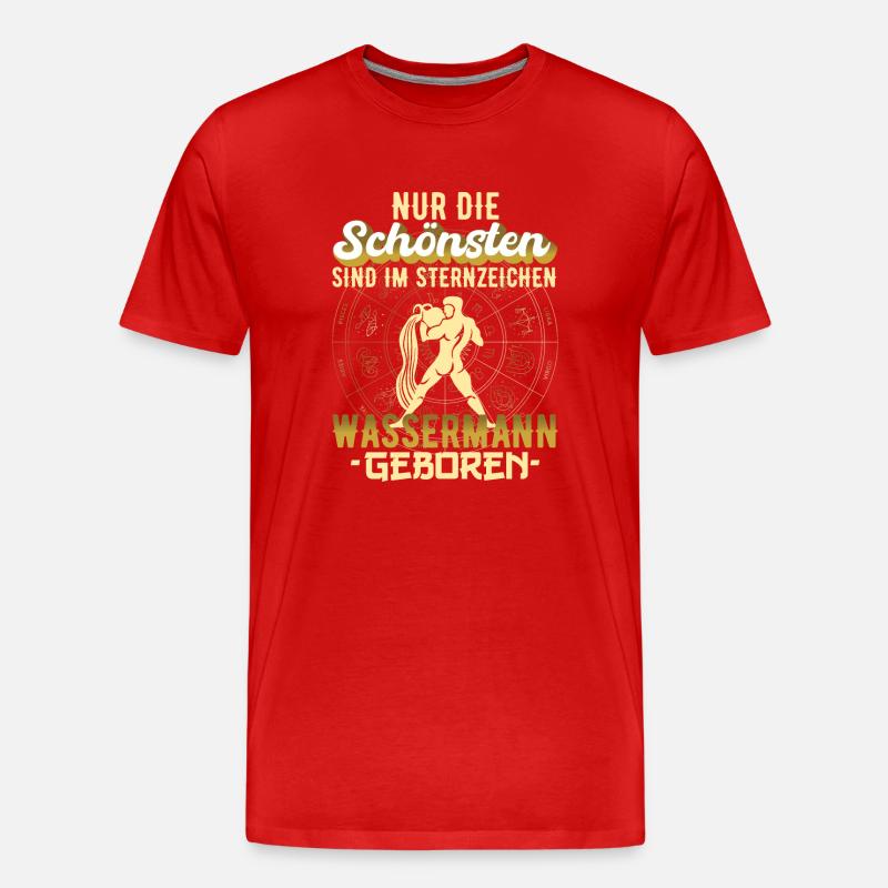 Sternzeichen Wassermann Aquarius Spruch Geschenk - Männer Premium Bio T-Shirt - Rot