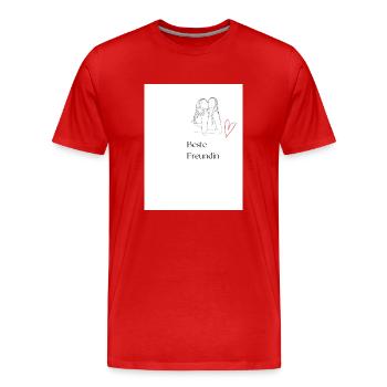 Beste Freundin - Männer Premium Bio T-Shirt - Rot - Vorne - Damien (186cm)