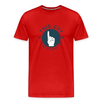 This Guy is an amazing guy - Männer Premium Bio T-Shirt - Rot - Vorne - Damien (186cm)