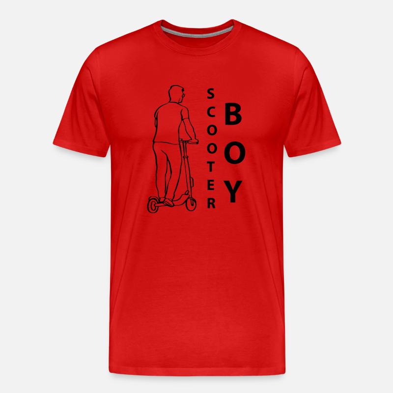 E-Scooter E-Roller Scooter - Männer Premium Bio T-Shirt - Rot