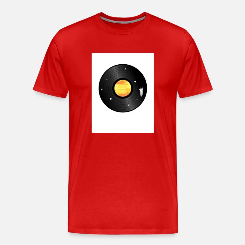 Schallplatte - Männer Premium Bio T-Shirt - Rot