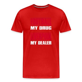 Liverpool - Männer Premium Bio T-Shirt - Rot - Vorne - Damien (186cm)