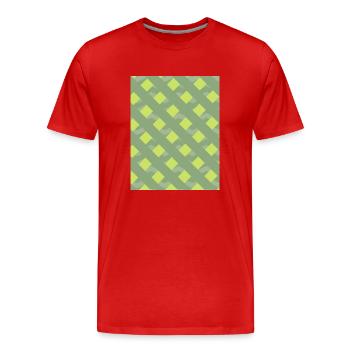 Lignes vertes - T-shirt bio Premium Homme - rouge - Devant - Damien (186cm)