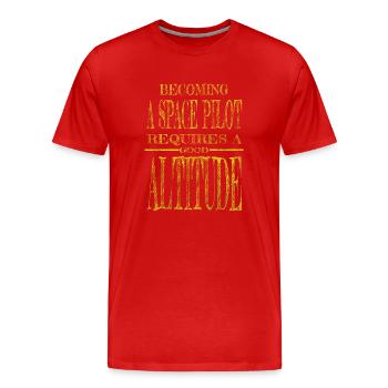 télescope terrestre amusant astrologie présent conspiration - T-shirt bio Premium Homme - rouge - Devant - Damien (186cm)