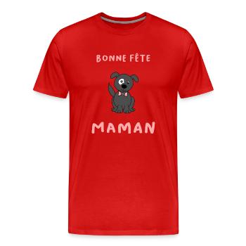 BONNE FÊTE. FÊTE DES MÈRES. FÊTE DES PÈRES. FÊTE - T-shirt bio Premium Homme - rouge - Devant - Damien (186cm)