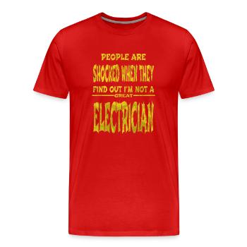 drôle de citation électricien humour artisanat café - T-shirt bio Premium Homme - rouge - Devant - Damien (186cm)
