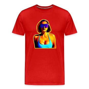 Dernier soleil sur Mars - Faits saillants - T-shirt bio Premium Homme - rouge - Devant - Damien (186cm)