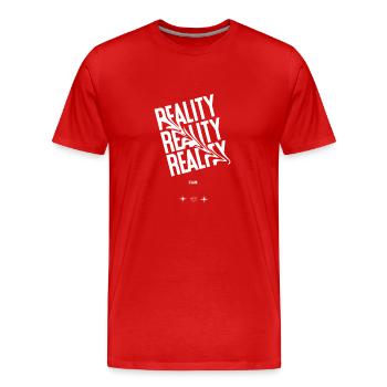 réalité - T-shirt bio Premium Homme - rouge - Devant - Damien (186cm)