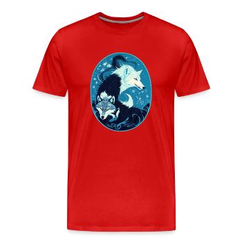 Loups - T-shirt bio Premium Homme - rouge - Devant - Damien (186cm)