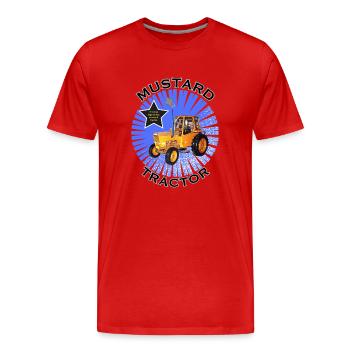 Le tracteur moutarde - T-shirt bio Premium Homme - rouge - Devant - Damien (186cm)