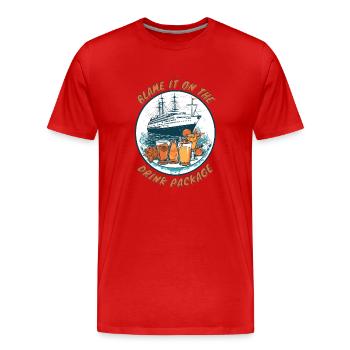 Blame It On The Drink Package - Men's Premium Organic T-Shirt - red - Front - Damien (186cm)
