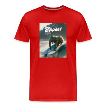 Hurra! - Männer Premium Bio T-Shirt - Rot - Vorne - Damien (186cm)