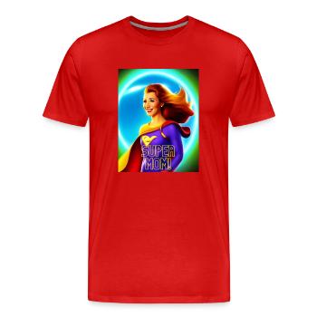 Super maman! - T-shirt bio Premium Homme - rouge - Devant - Damien (186cm)