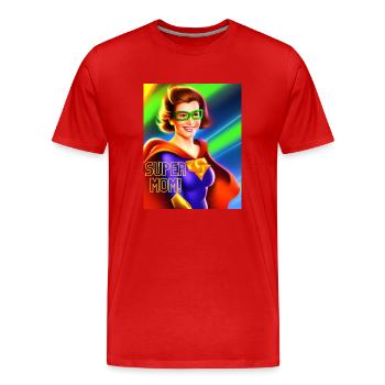 Super maman! - T-shirt bio Premium Homme - rouge - Devant - Damien (186cm)