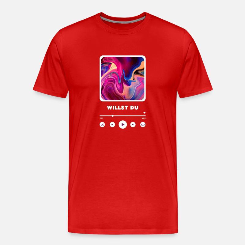 Music Player Willst Du - Männer Premium Bio T-Shirt - Rot