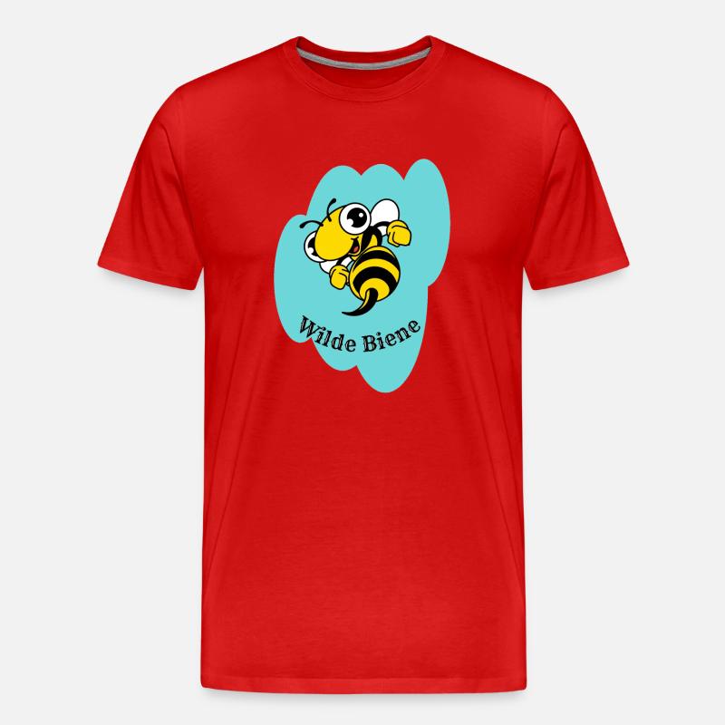 Wilde Biene - Männer Premium Bio T-Shirt - Rot