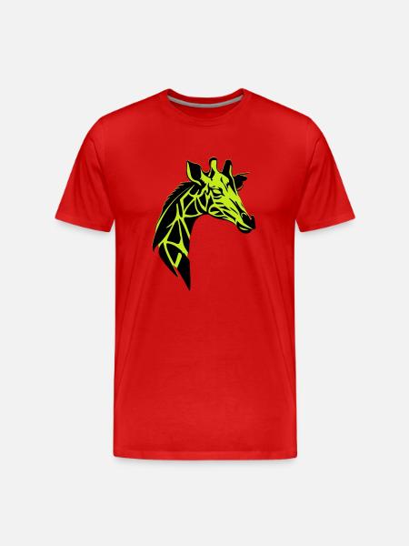 giraffe - Men's Premium Organic T-Shirt - red