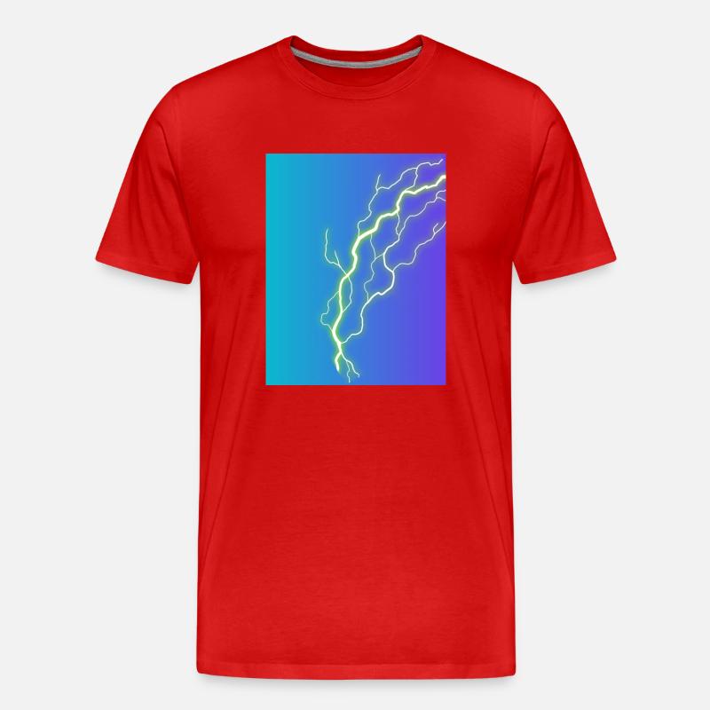 blauer blitz - Männer Premium Bio T-Shirt - Rot
