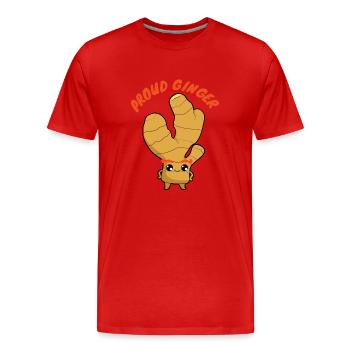 Fier gingembre - un design pour célébrer les cheveux roux - T-shirt bio Premium Homme - rouge - Devant - Damien (186cm)