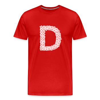 D aus Kirschblüten - Männer Premium Bio T-Shirt - Rot - Vorne - Damien (186cm)