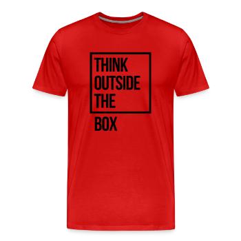 THINK OUTSIDE THE BOX - T-shirt bio Premium Homme - rouge - Devant - Damien (186cm)
