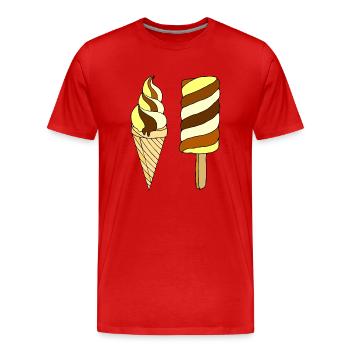 Glace - T-shirt bio Premium Homme - rouge - Devant - Damien (186cm)