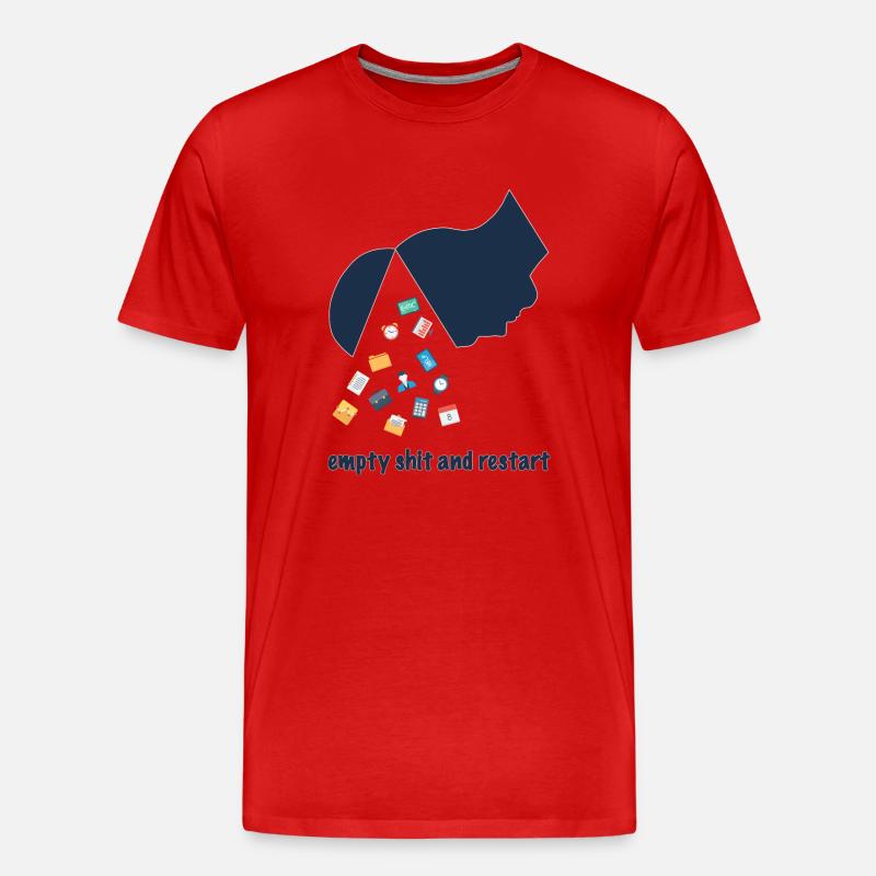 empty shit and restart - Männer Premium Bio T-Shirt - Rot