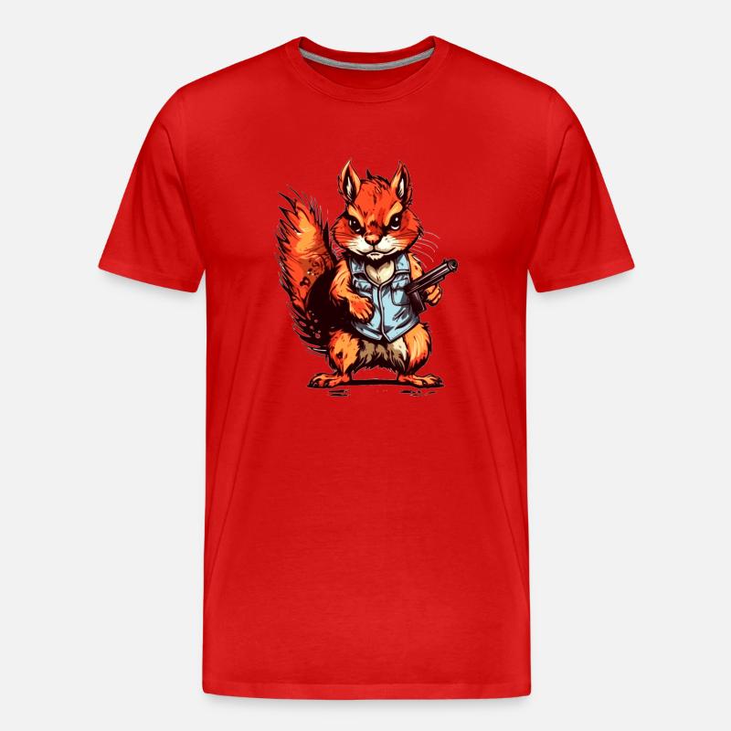 Squirrel as an armed mercenary - Men's Premium Organic T-Shirt - red