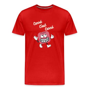 Carré c'est Carré - T-shirt bio Premium Homme - rouge - Devant - Damien (186cm)