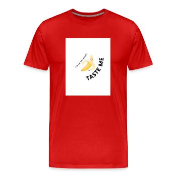 Taste Me Funny tshirt Design Banana - Men's Premium Organic T-Shirt - red - Front - Damien (186cm)