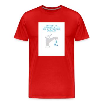 L’eau, un trésor - T-shirt bio Premium Homme - rouge - Devant - Damien (186cm)