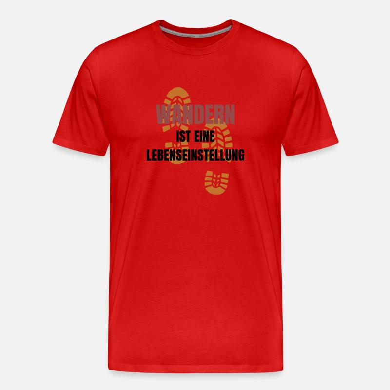 Wandern ist eine Lebenseinstellung! - Männer Premium Bio T-Shirt - Rot