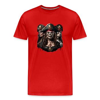 Pirates - T-shirt bio Premium Homme - rouge - Devant - Damien (186cm)