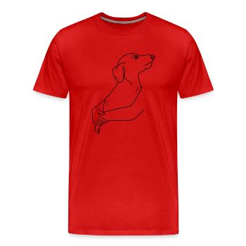 Hundeliebhaber - Männer Premium Bio T-Shirt - Rot - Vorne - Damien (186cm)