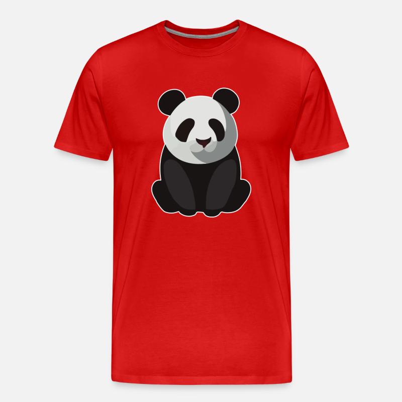 BABY PANDA SITZEND - Männer Premium Bio T-Shirt - Rot