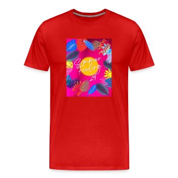 Sommer feeling 24 - Männer Premium Bio T-Shirt - Rot - Vorne - Damien (186cm)