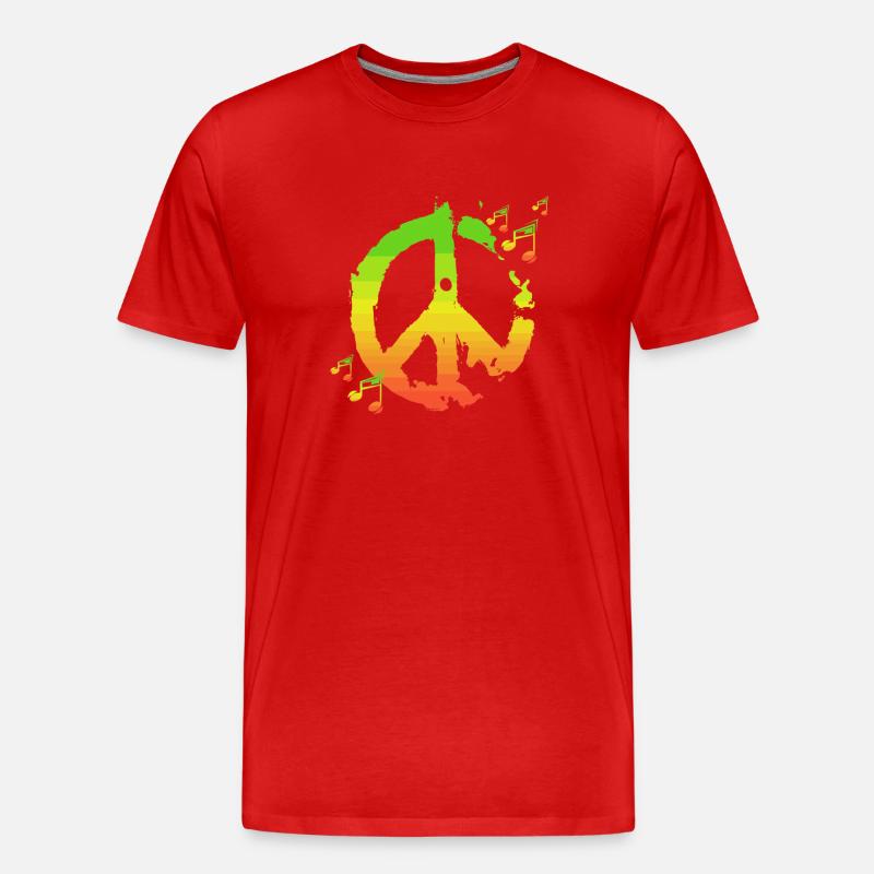 Reggae-Frieden - Männer Premium Bio T-Shirt - Rot