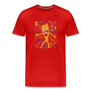 Le hurleur mélodique de Moon - T-shirt bio Premium Homme - rouge - Devant - Damien (186cm)