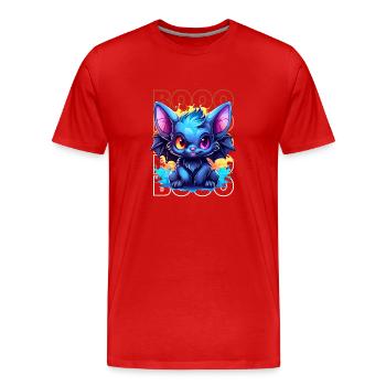 Chibi Soar & Booo! Nightflyer Fledermaus-T-Shirt! - Männer Premium Bio T-Shirt - Rot - Vorne - Damien (186cm)