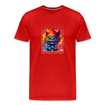 Chibi Roar & Booo! T-shirt lunatique Wolfman ! - T-shirt bio Premium Homme - rouge - Devant - Damien (186cm)