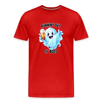 An Halloween gehen die Buhrufe aus - Männer Premium Bio T-Shirt - Rot - Vorne - Damien (186cm)