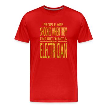 Cool Light Bulb Vêtements d’électricien - T-shirt bio Premium Homme - rouge - Devant - Damien (186cm)