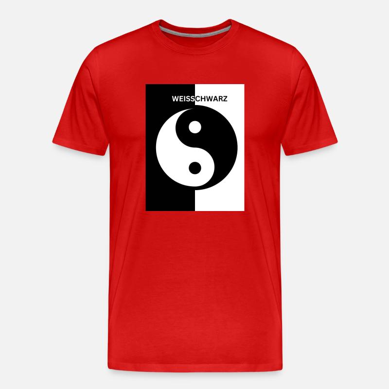 WEISSCHWARZ - Männer Premium Bio T-Shirt - Rot