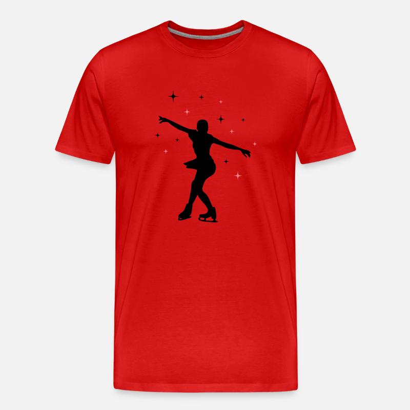 eisläuferin eislaufen skating 02 - Männer Premium Bio T-Shirt - Rot