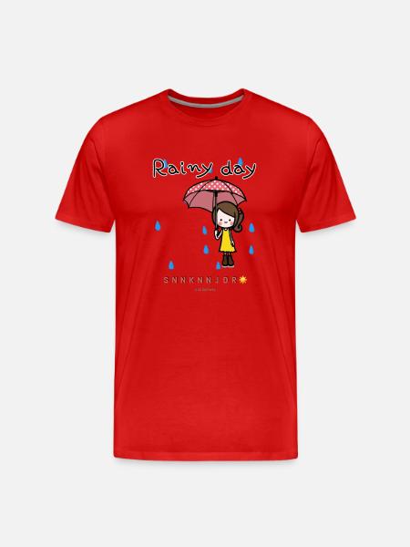 Rainy Day Girl - Männer Premium Bio T-Shirt - Rot